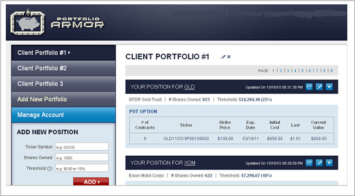 Downside protection options strategies