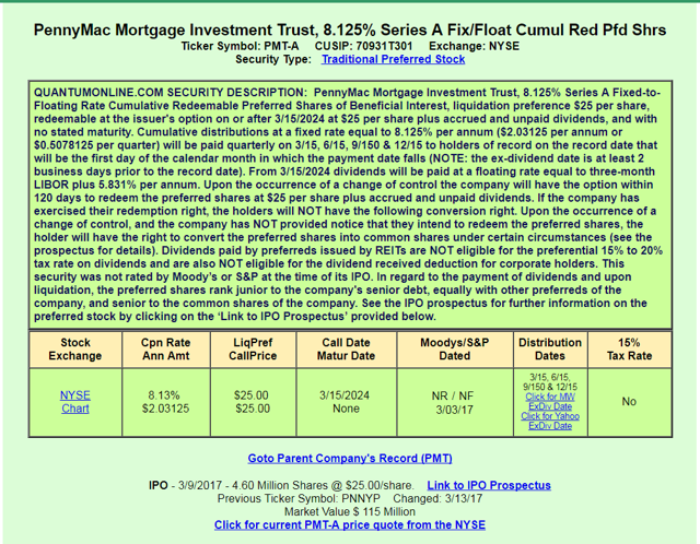 PennyMac Mortgage Investment Trust From The Perspective Of A Preferred
