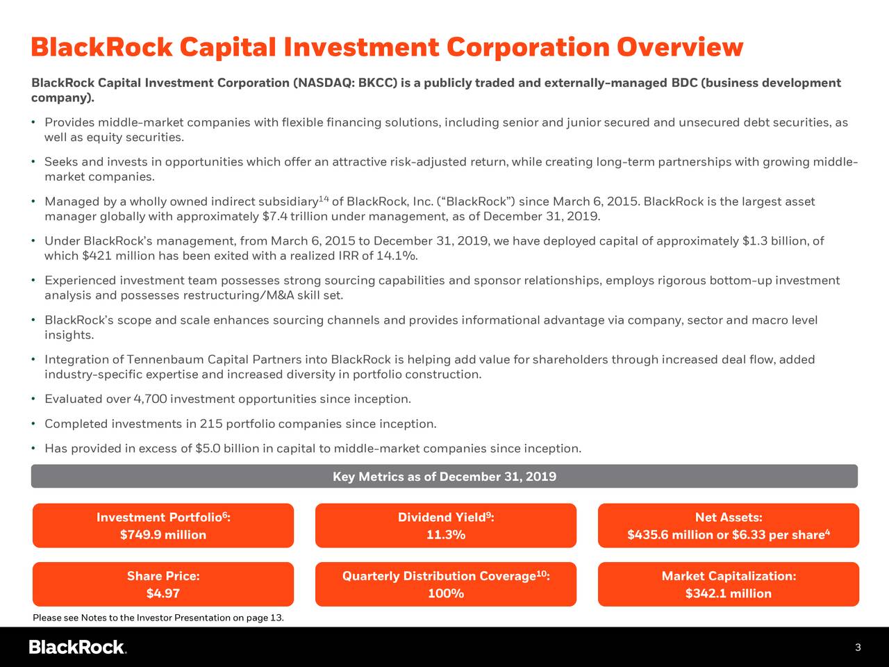 BlackRock Capital Investment Corporation 2019 Q4 Results Earnings