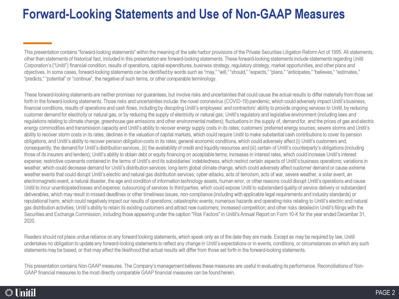 Forward-Looking Statements and Use of Non-GAAP Measures