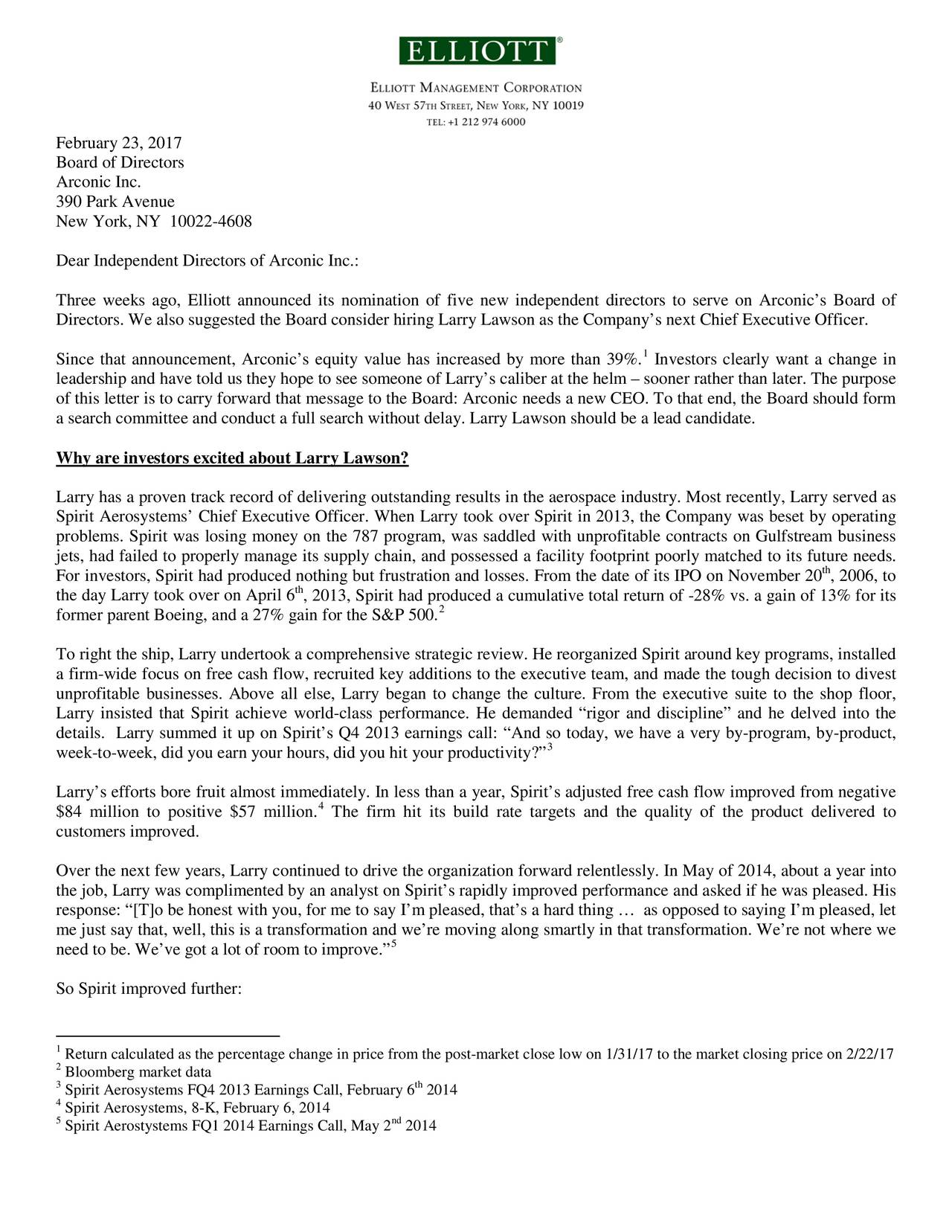 Elliot Management Sends A New Letter To The Board Of Directors Of ...