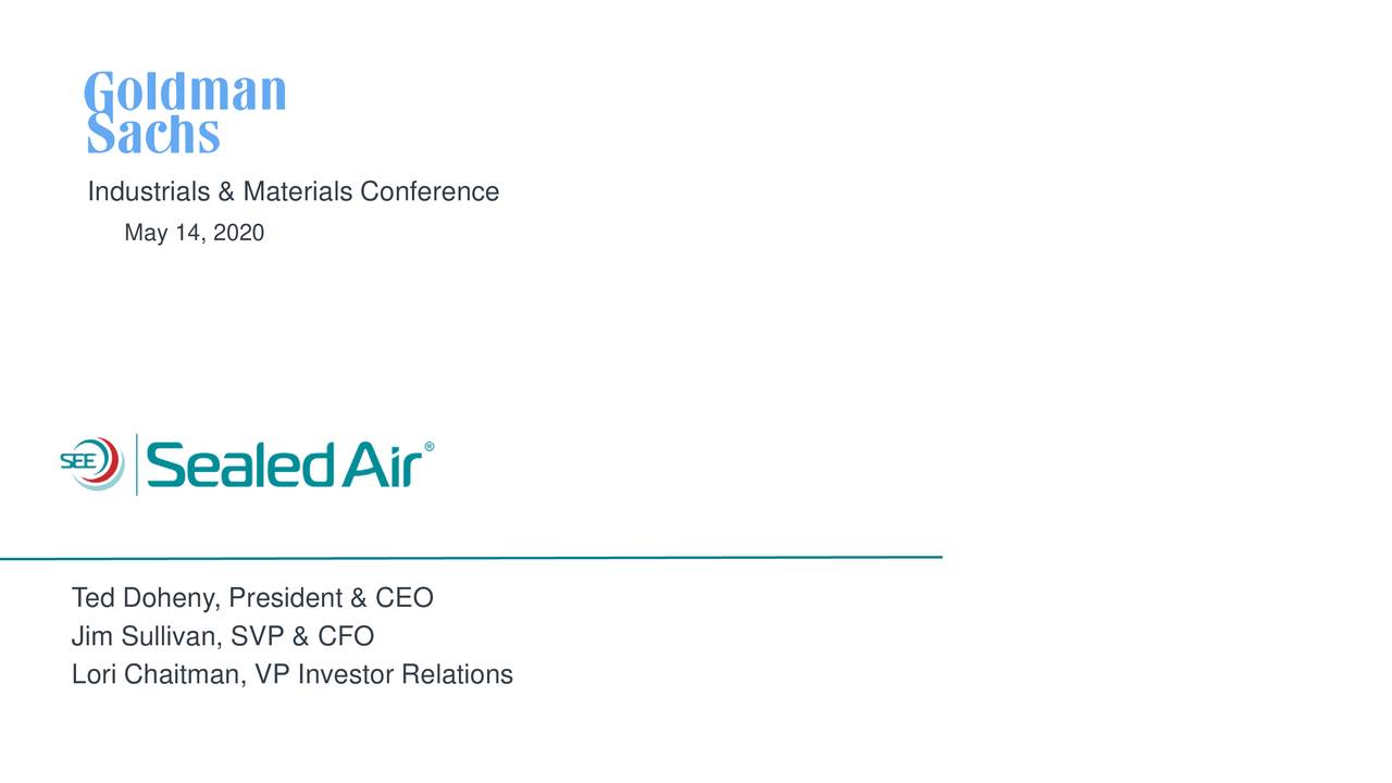 Sealed Air (SEE) Presents At Goldman Sachs Virtual Industrials