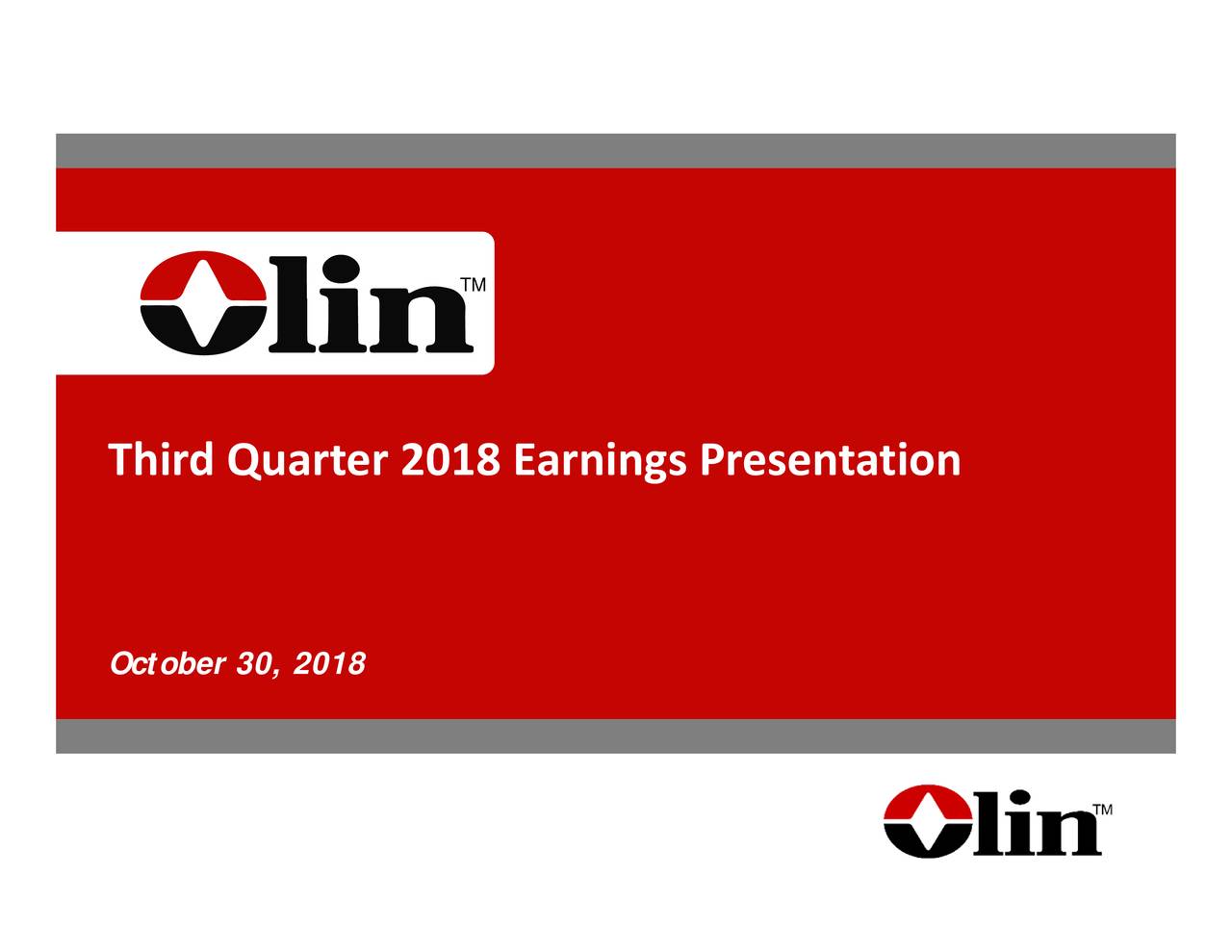 Olin Corporation 2018 Q3 Results Earnings Call Slides (NYSEOLN