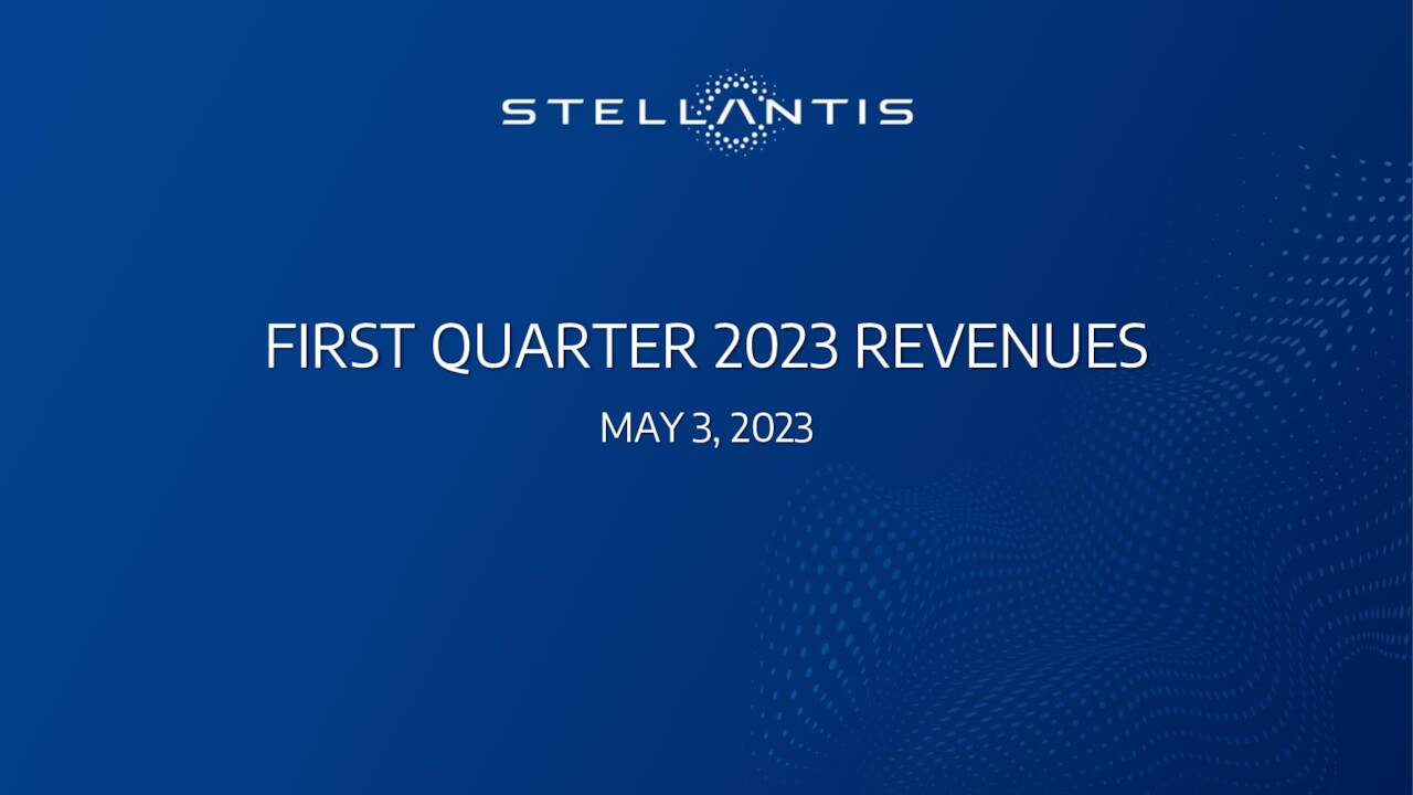 Stellantis N.V. 2023 Q1 Results Earnings Call Presentation (NYSE