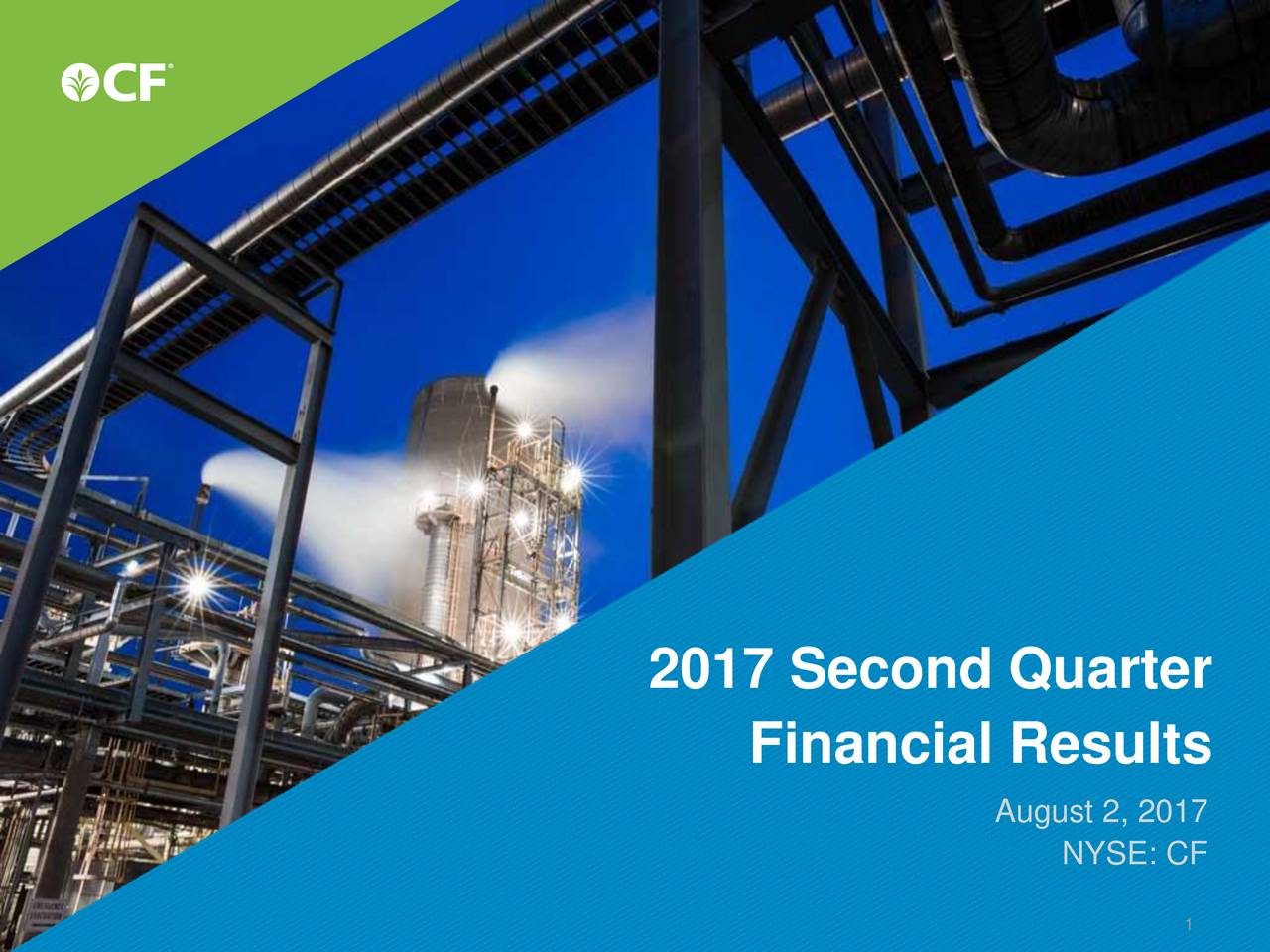 CF Industries Holdings, Inc. 2017 Q2 Results Earnings Call Slides