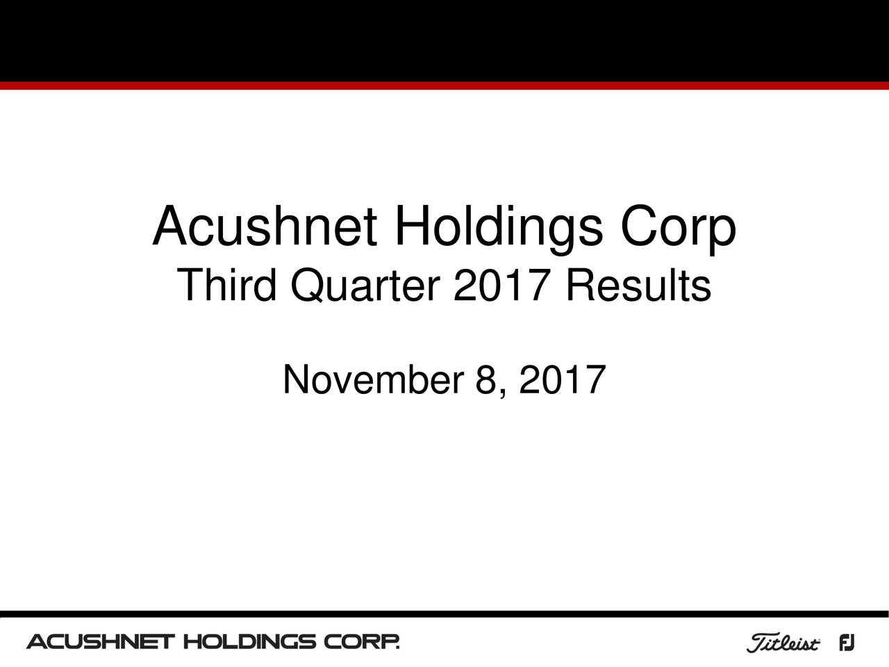 Holdings 2017 Q3 Results Earnings Call Slides (NYSEGOLF