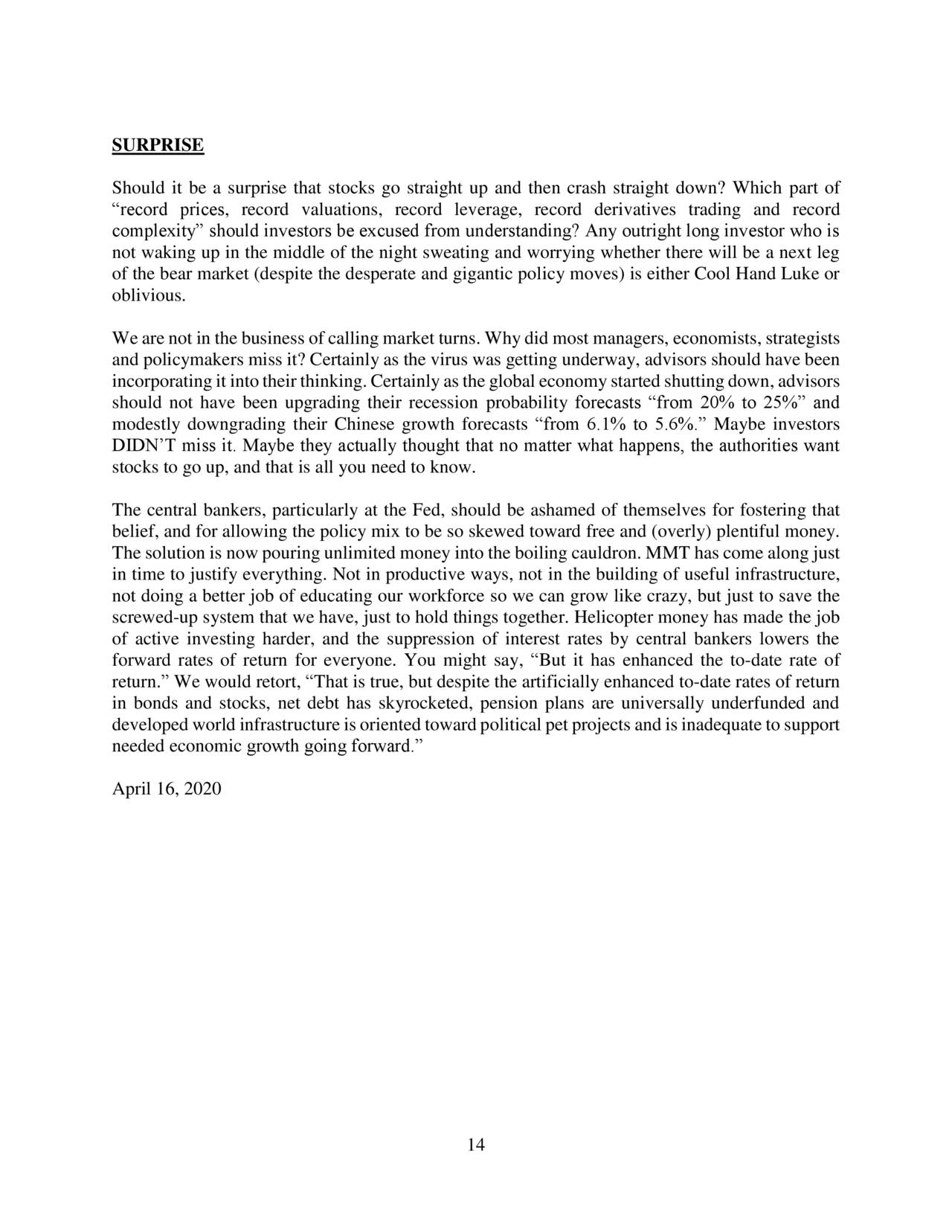 Elliot Management Paul Singer s Perspectives Letter April 2020 