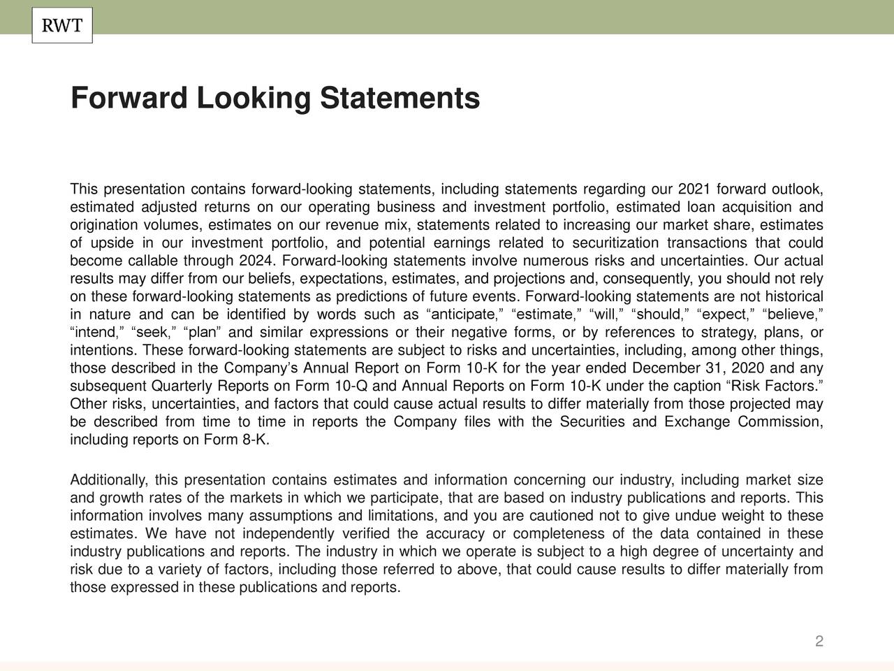 Redwood Trust, Inc. 2021 Q2 Results Earnings Call Presentation