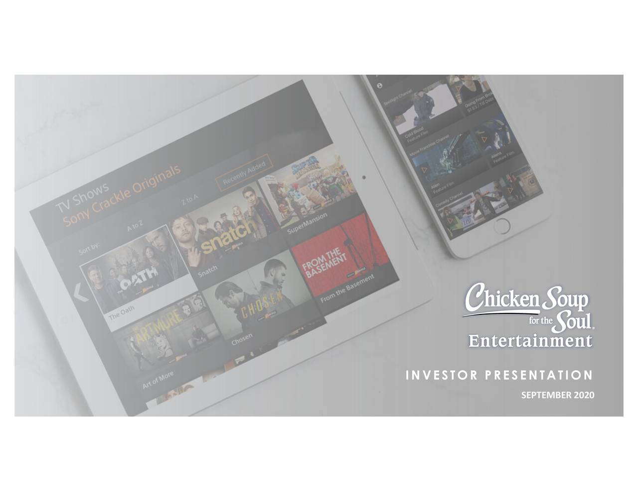 Foto von Chicken Soup for the Soul Entertainment (CSSE) Investor Presentation - Slideshow