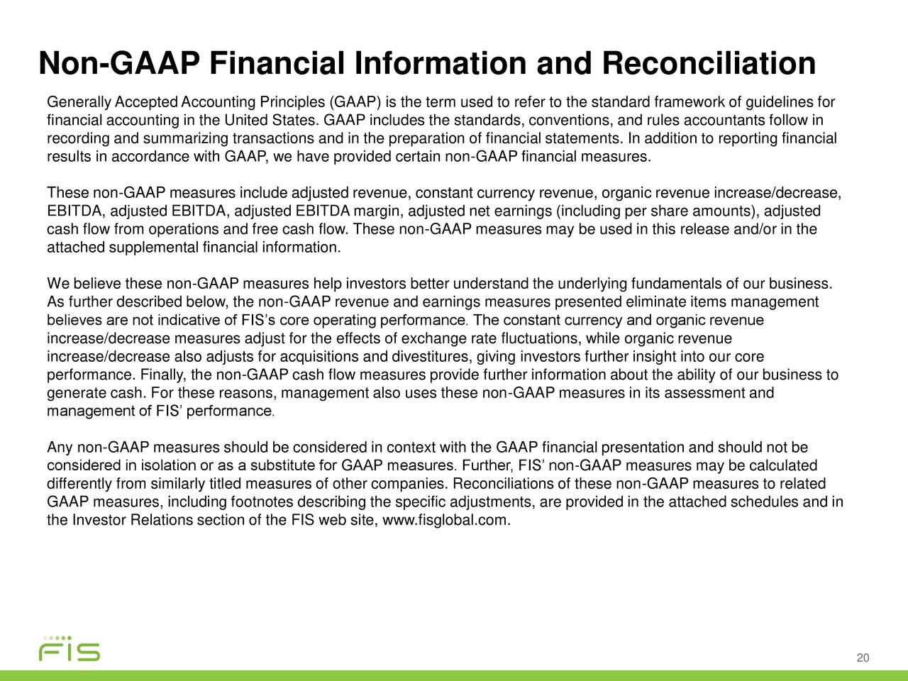 Non-GAAP Financial Information and Reconciliation