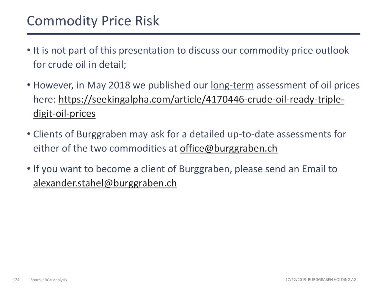 Commodity Price Risk