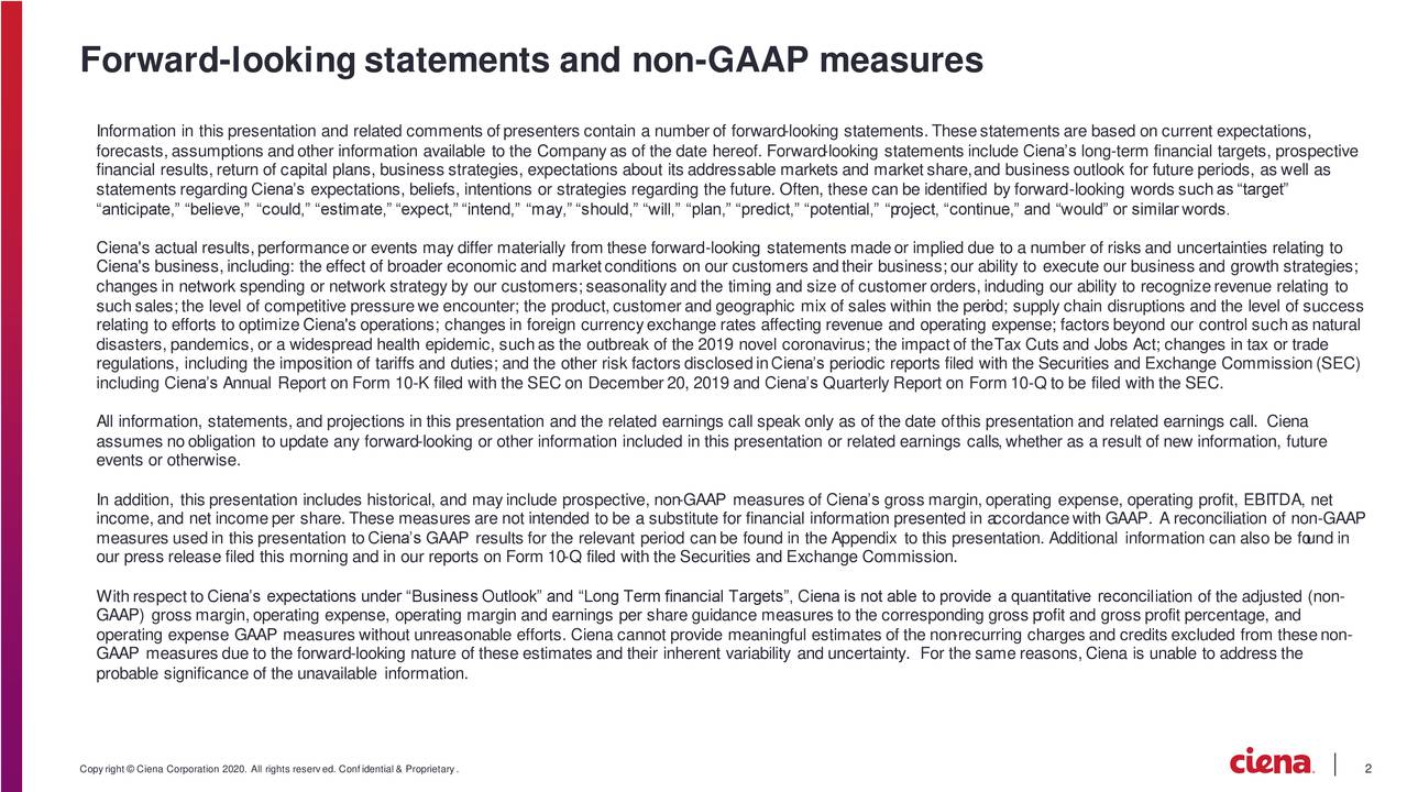 Forward-looking statements and non-GAAP measures