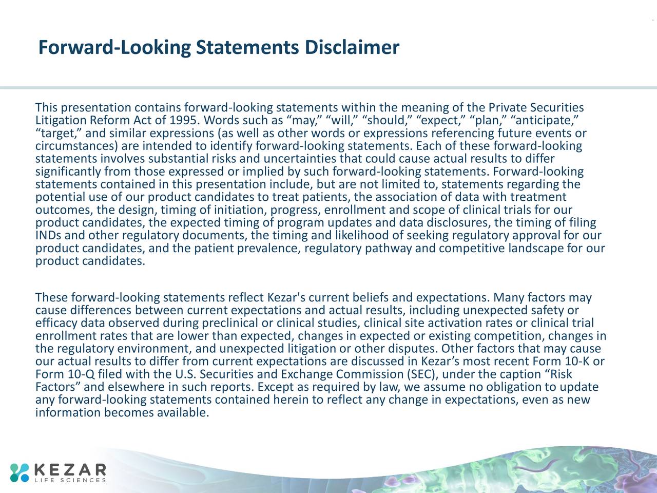 Forward-Looking Statements Disclaimer
