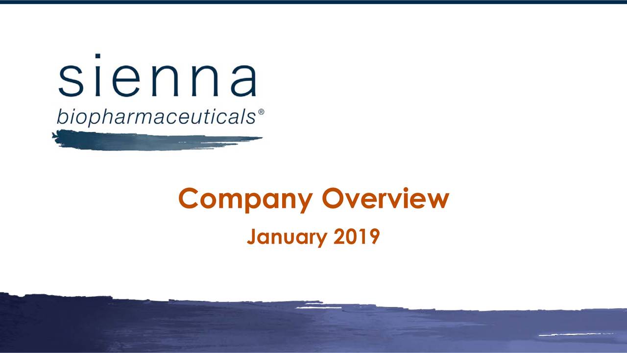 Sienna Biopharmaceuticals (SNNA) Presents At 37th Annual J.P. Morgan ...