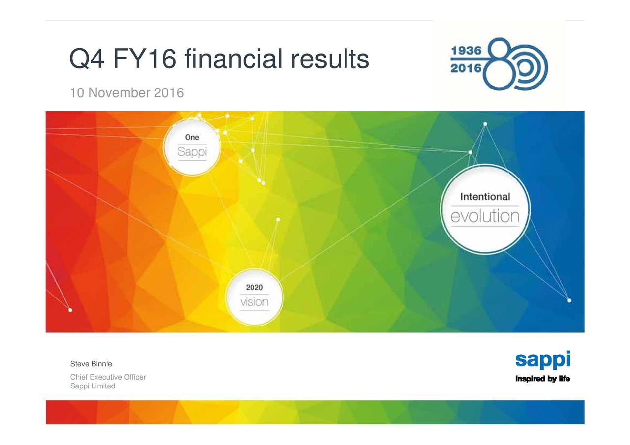 Sappi Ltd. ADR 2016 Q4 Results Earnings Call Slides (OTCMKTSSPPJY