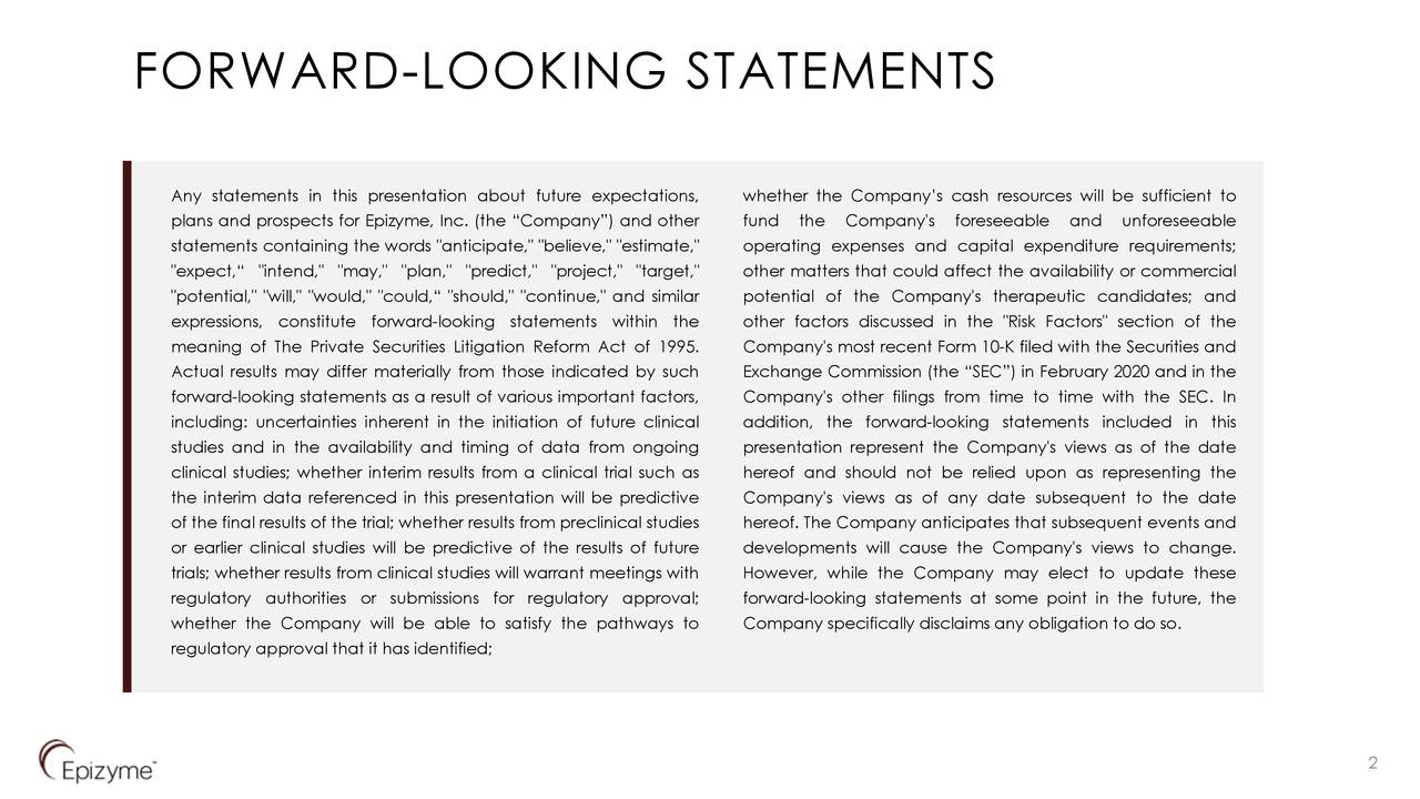 FORWARD -LOOKING STATEMENTS