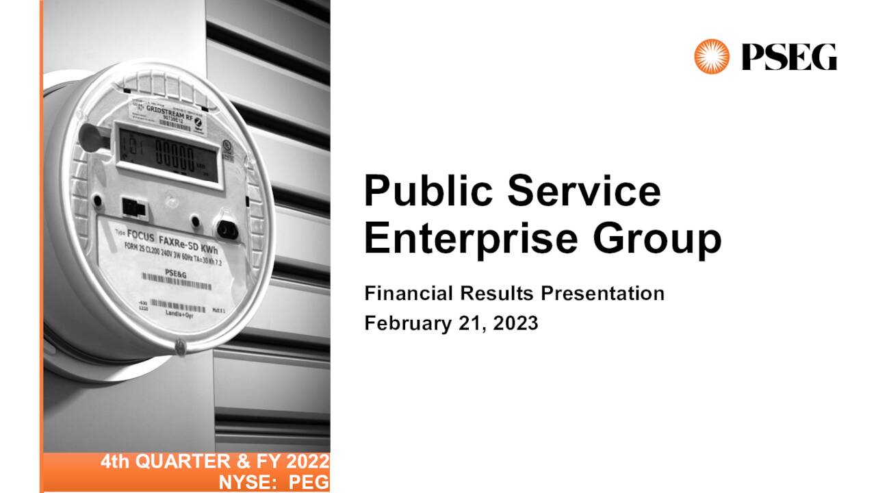 Public Service Enterprise Group Incorporated 2022 Q4 Results Earnings Call Presentation