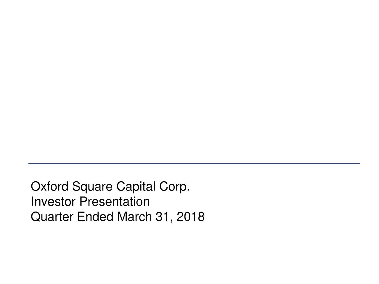 Oxford Square Capital Corp.
