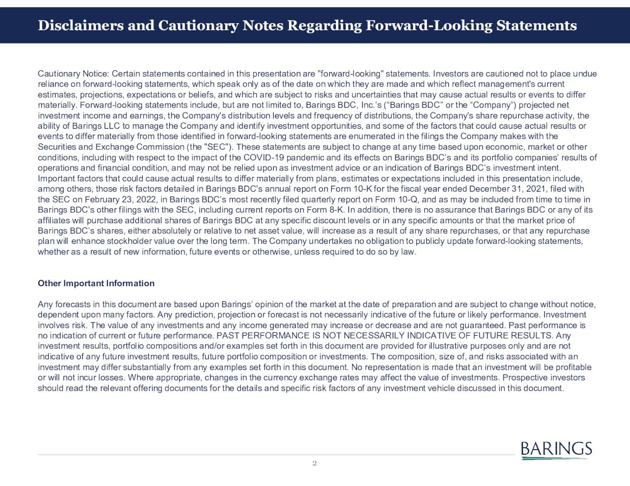 Barings BDC Inc 2022 Q3 - Results - Earnings Call Presentation (NYSE ...