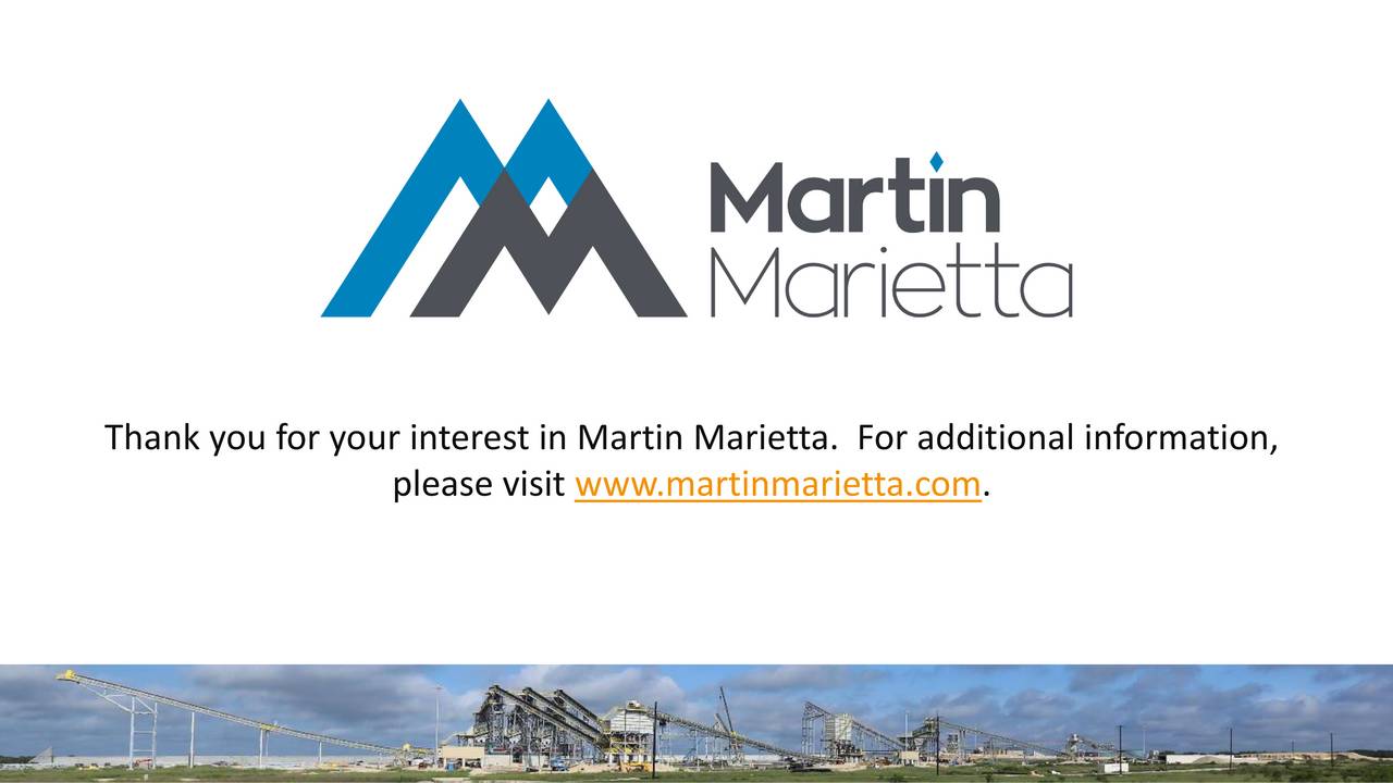 Martin Marietta Materials Inc. 2017 Q2 Results Earnings Call Slides