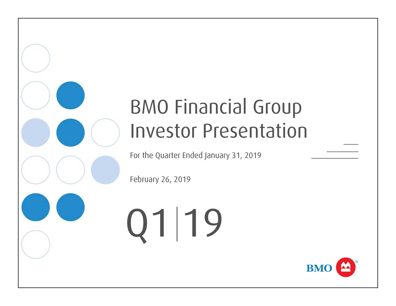 Bank of Montreal 2019 Q1 Results Earnings Call Slides (NYSEBMO