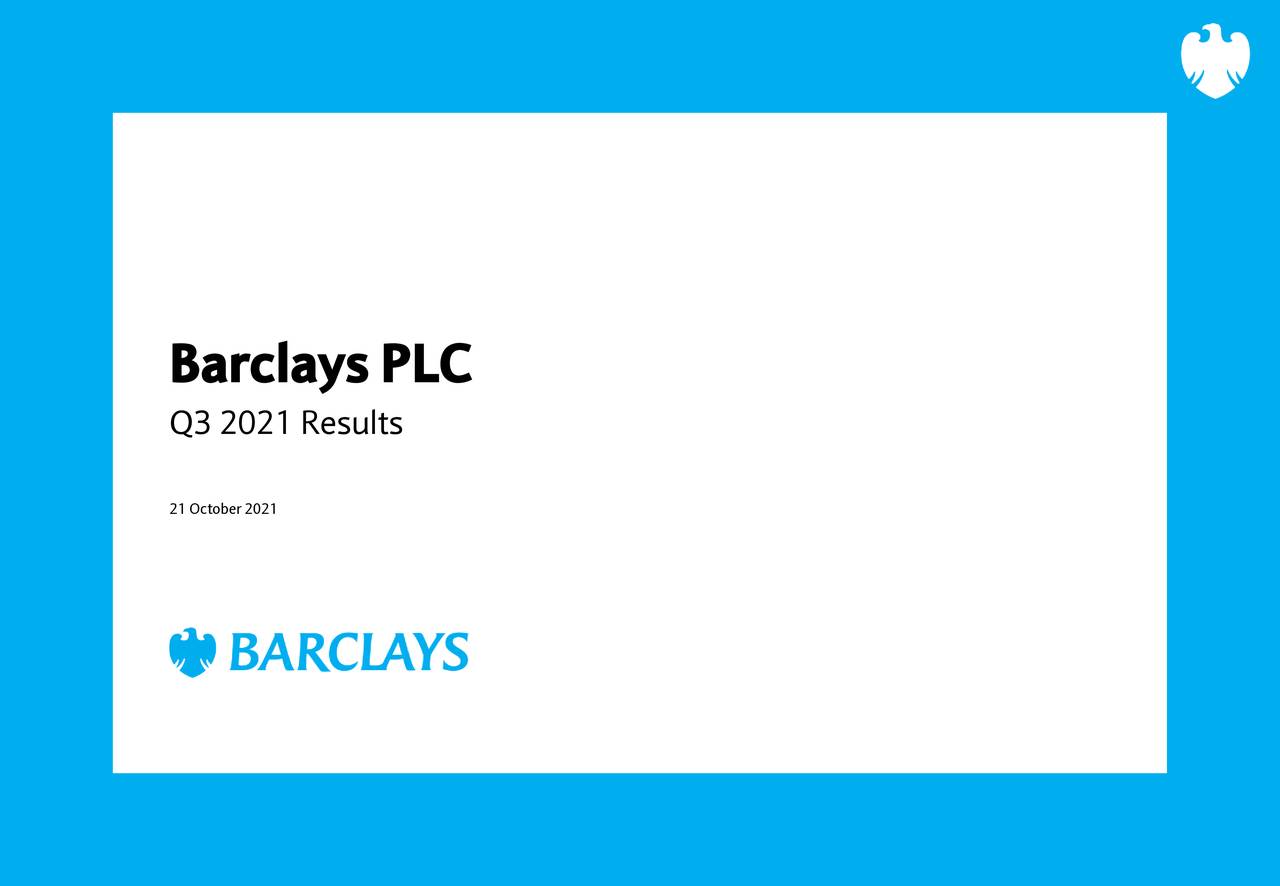 Barclays PLC 2021 Q3 Results Earnings Call Presentation (NYSEBCS
