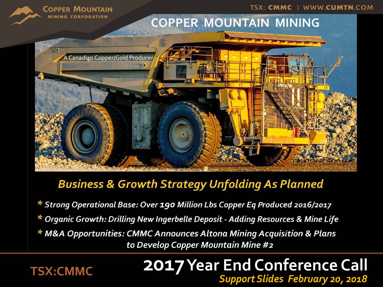 Copper Mountain Mining Corp. 2017 Q4 Results Earnings Call Slides