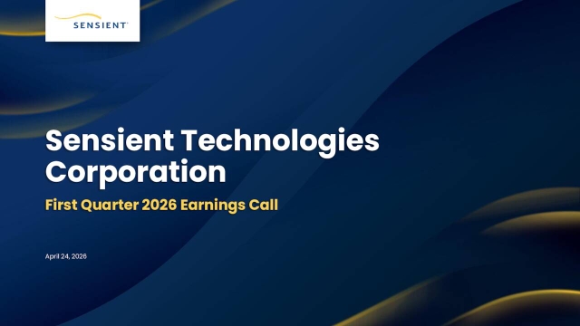 Sensient Technologies Corporation 2026 Q1 - Results - Earnings Call ...