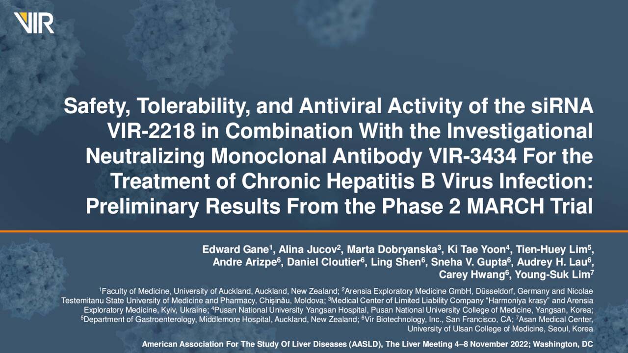 Vir Biotechnology (VIR) Presents At AASLD The Liver Meeting 2022 ...