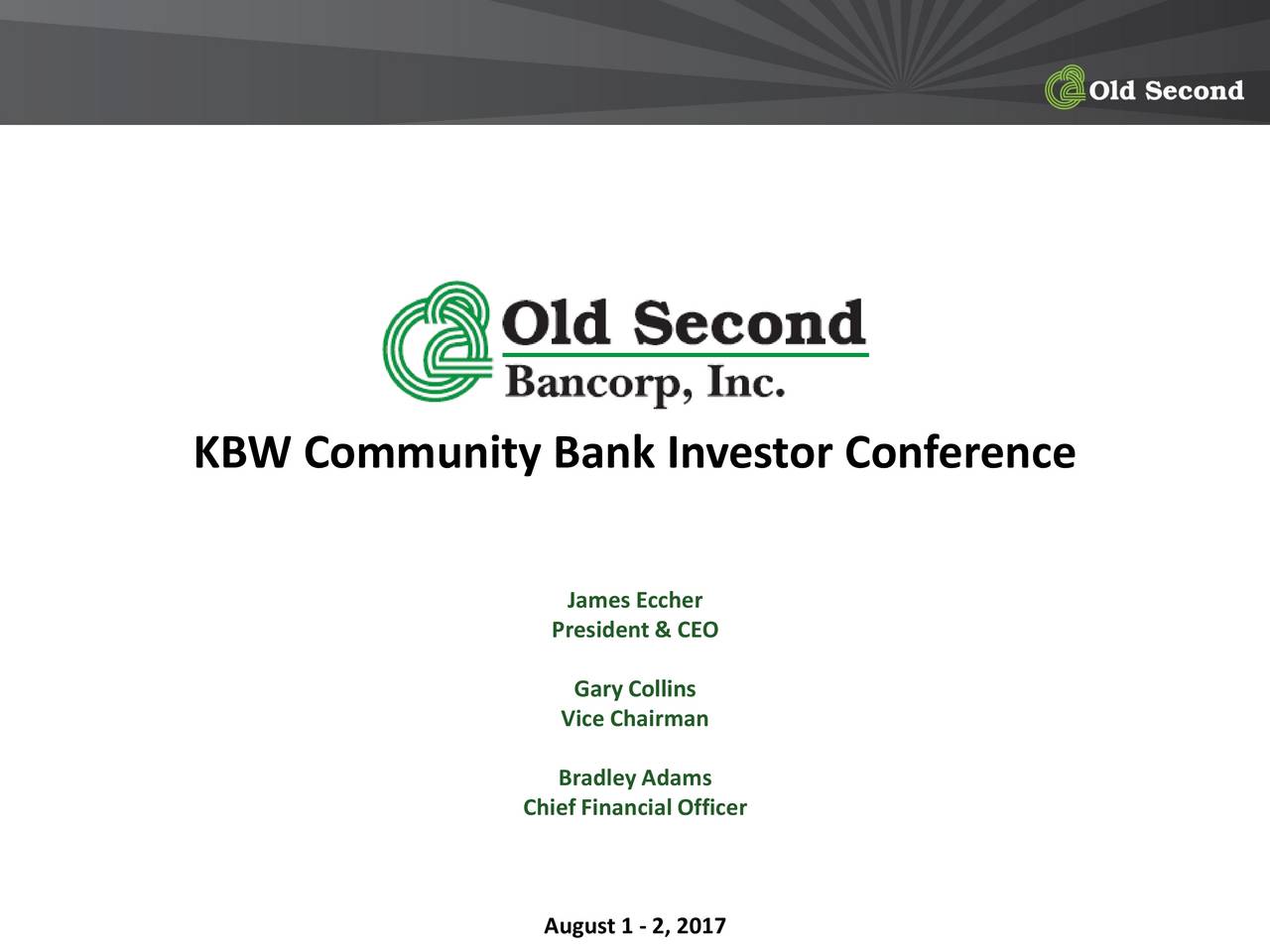 Old Second Bancorp Osbc Presents At Kbw Community Bank Investor