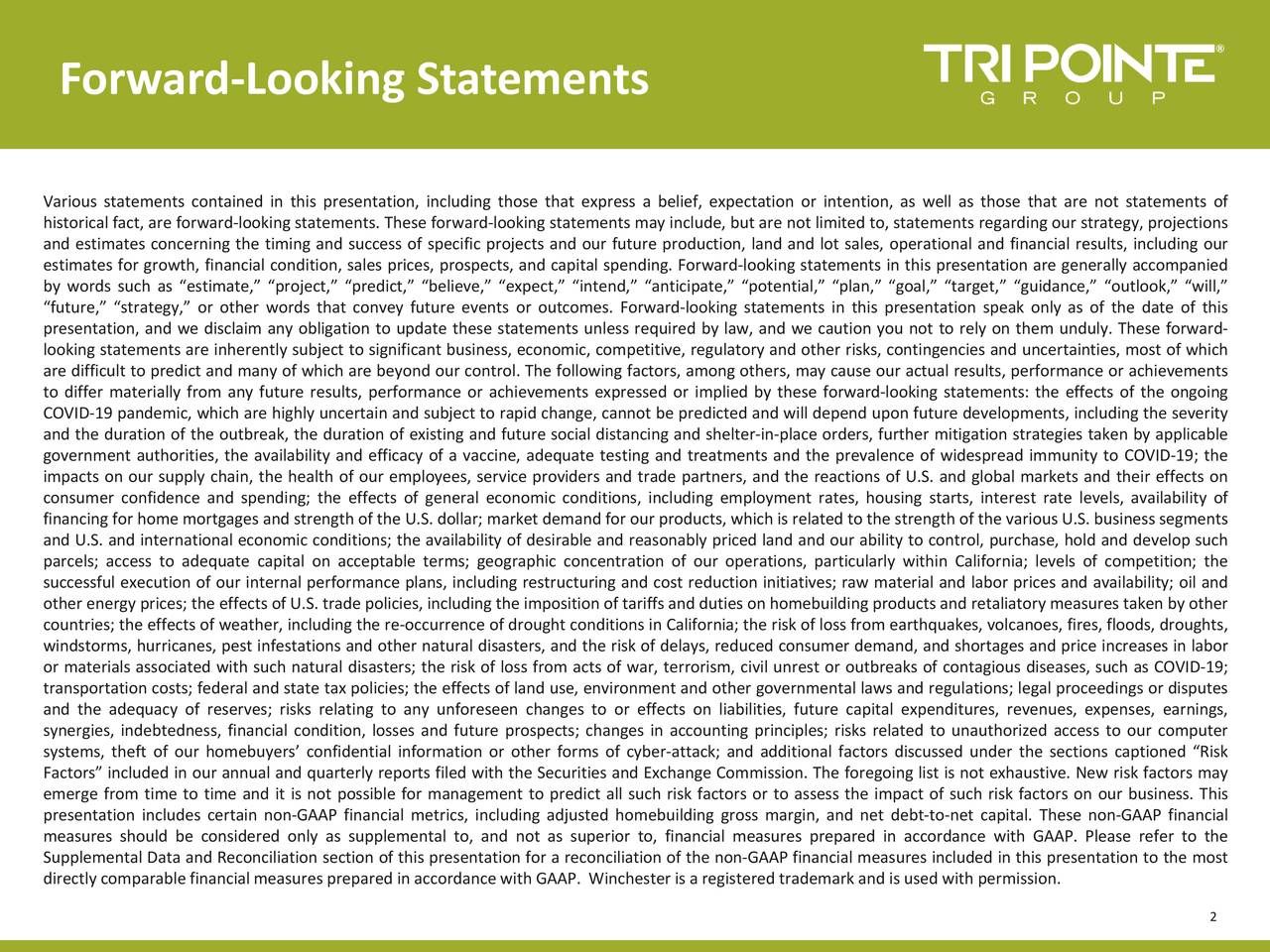 Forward-Looking Statements