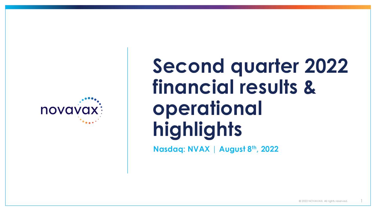 Novavax Inc 2022 Q2 Results Earnings Call Presentation NASDAQ   1 