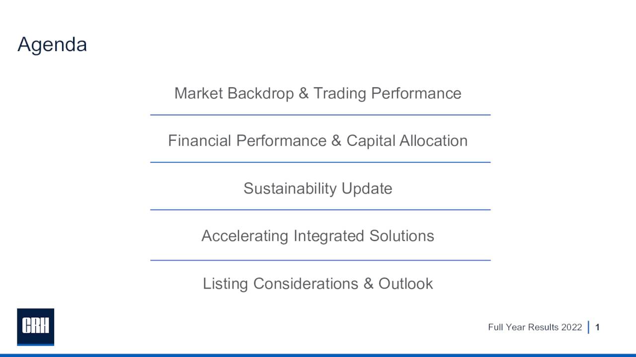 CRH plc (CRH) Investor Presentation - Slideshow (NYSE:CRH) | Seeking Alpha