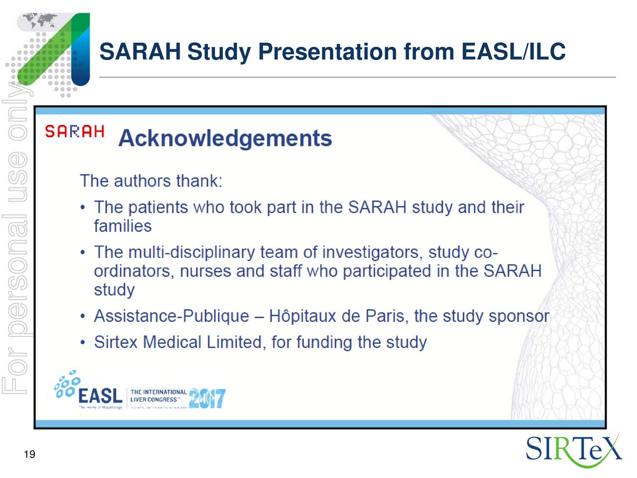 Sirtex Medical (SXMDF) Presents SARAH Clinical Study Results ...