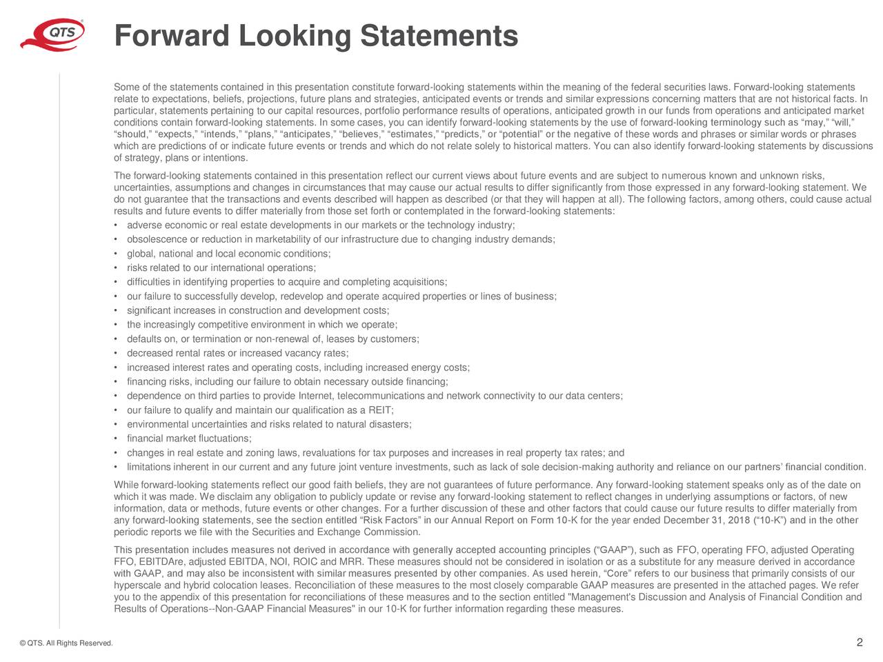 QTS Realty Trust, Inc. 2019 Q2 Results Earnings Call Slides (NYSE