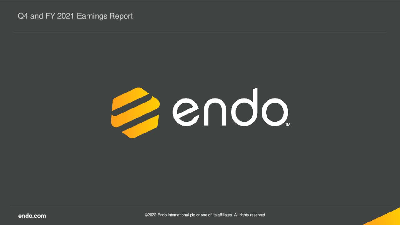Endo International plc 2021 Q4 Results Earnings Call Presentation