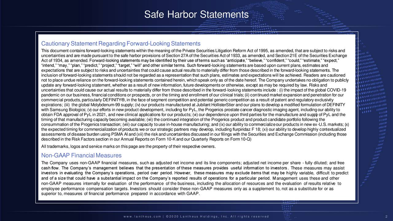 Safe Harbor Statements