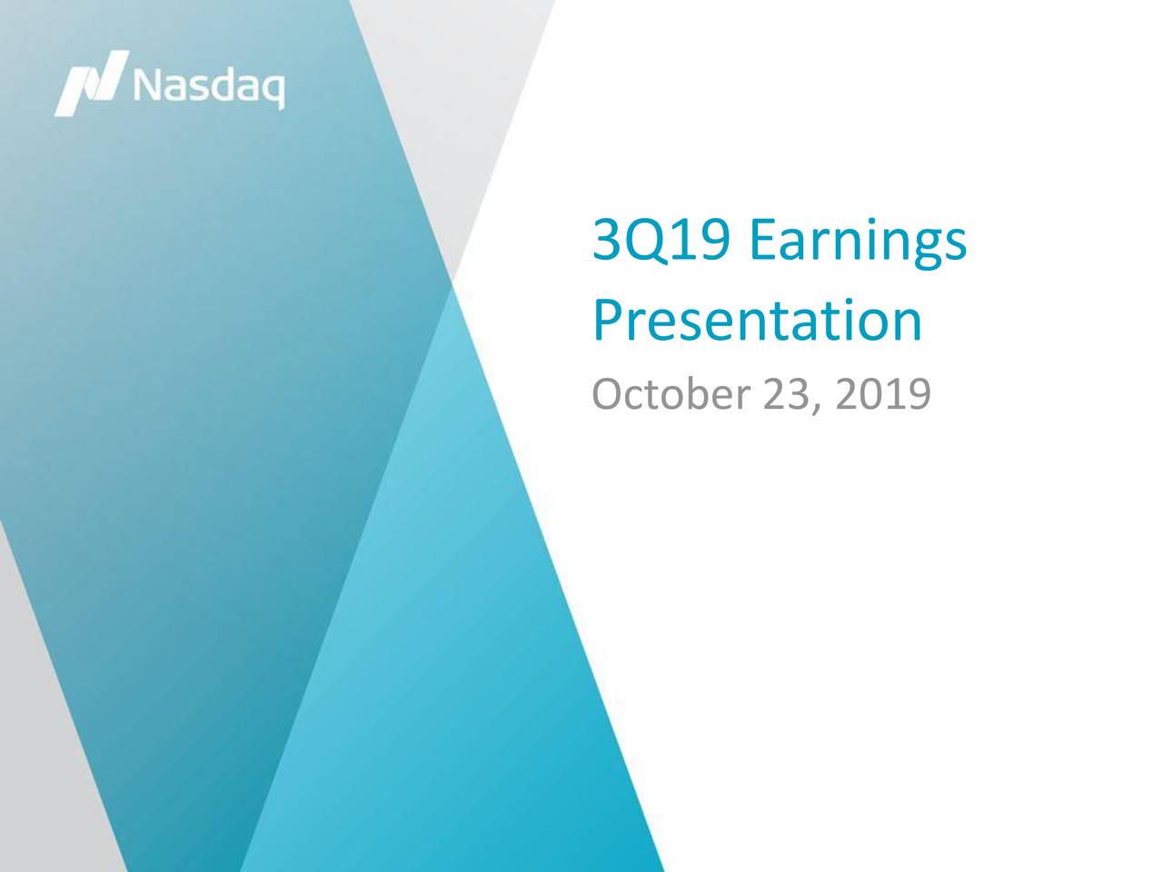 Nasdaq, Inc. 2019 Q3 - Results - Earnings Call Presentation (NASDAQ ...