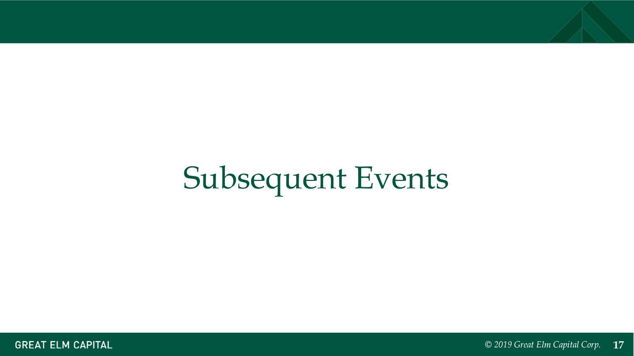 Subsequent Events