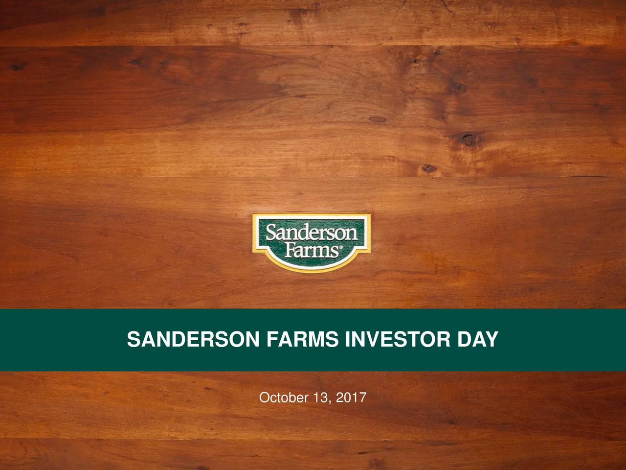 Sanderson Farms (SAFM) Investor Presentation Slideshow (NASDAQSAFM