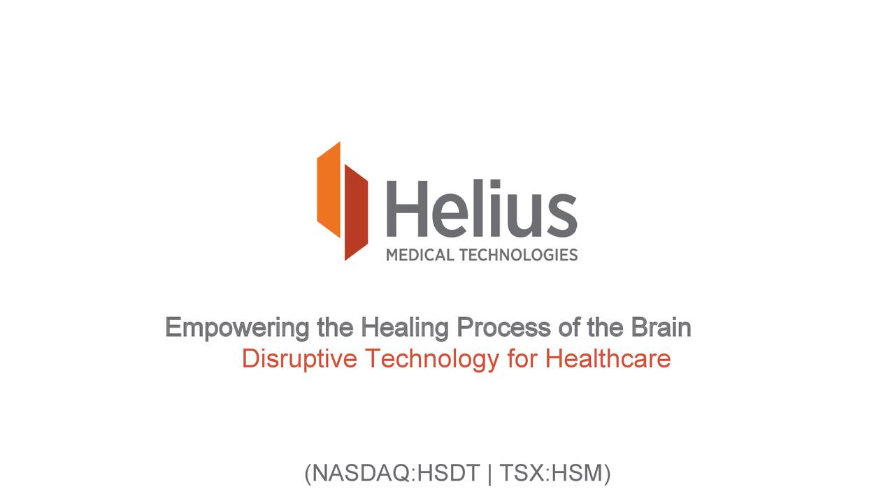 Helius Medical Technologies Hsdt Investor Presentation Slideshow Nasdaq Hsdt Seeking Alpha