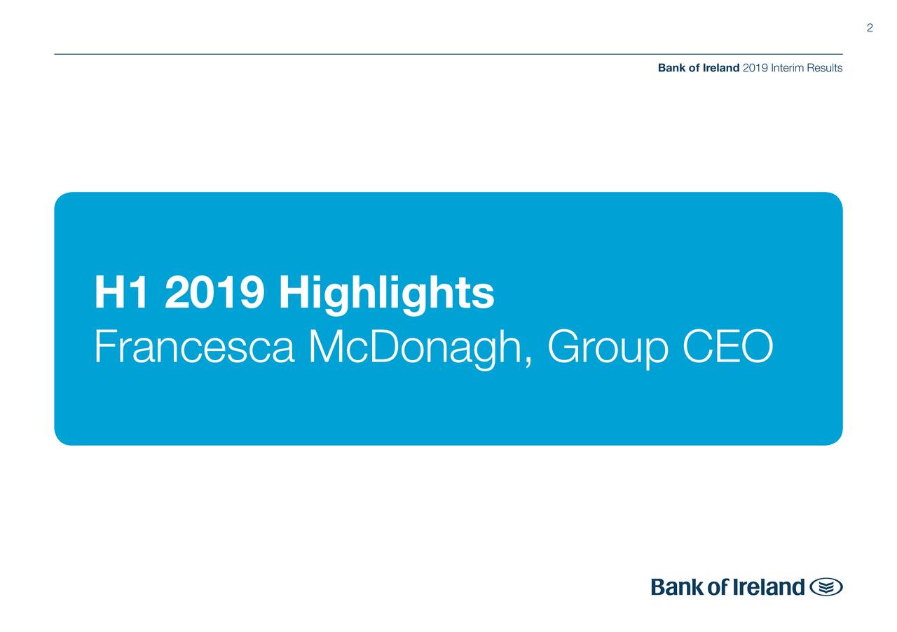 Governor Company Of The Bank Of Ireland 2019 Q2 Results