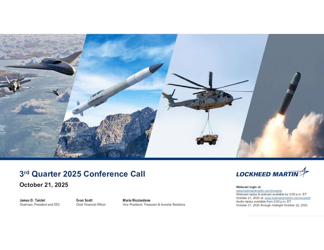 Lockheed Martin Corporation 2025 Q3 - Results - Earnings Call ...