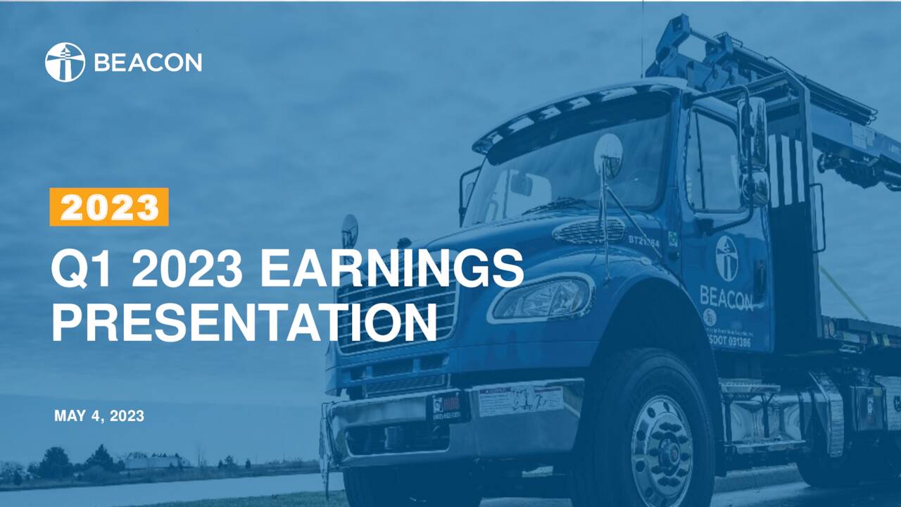 Beacon Roofing Supply, Inc. 2023 Q1 - Results - Earnings Call ...