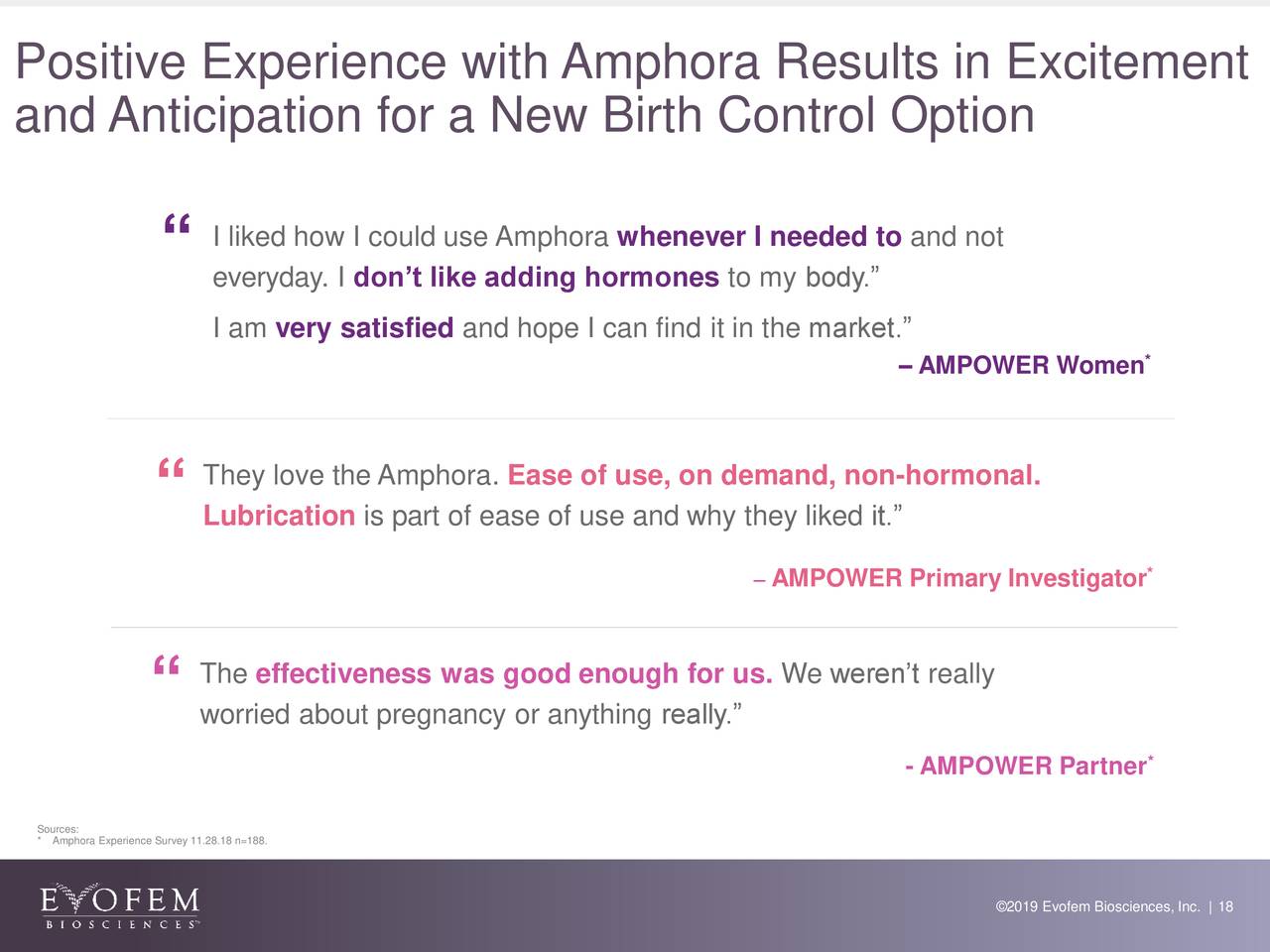 Positive Experience with Amphora Results in Excitement
