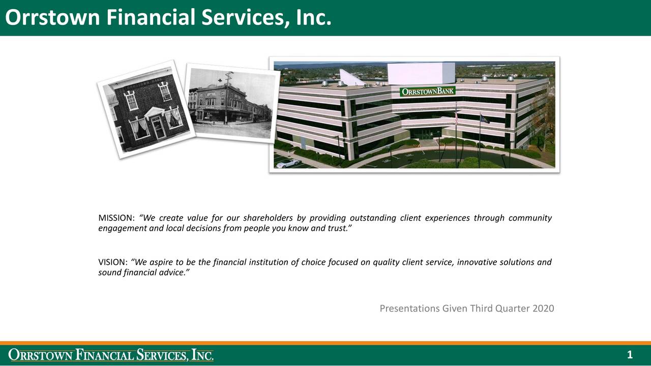 Orrstown Financial Services (ORRF) Investor Presentation Slideshow