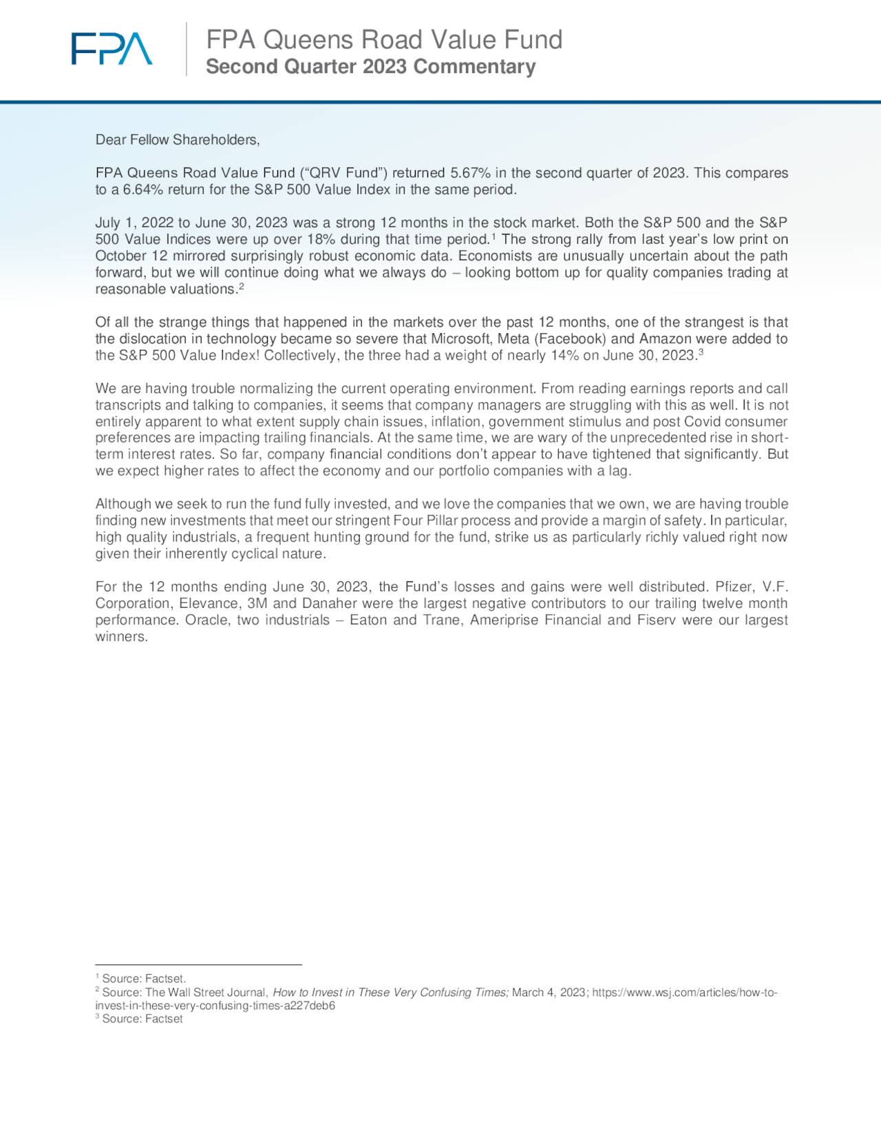 FPA Queens Road Value Fund Second Quarter 2023 Commentary Seeking Alpha