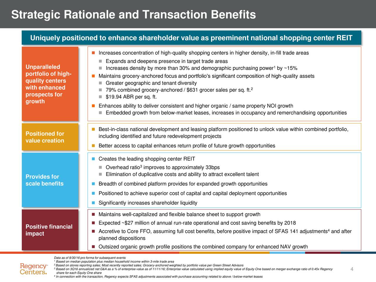 Regency Centers To Buy Equity One - M&A Call Slides - Equity One Inc ...