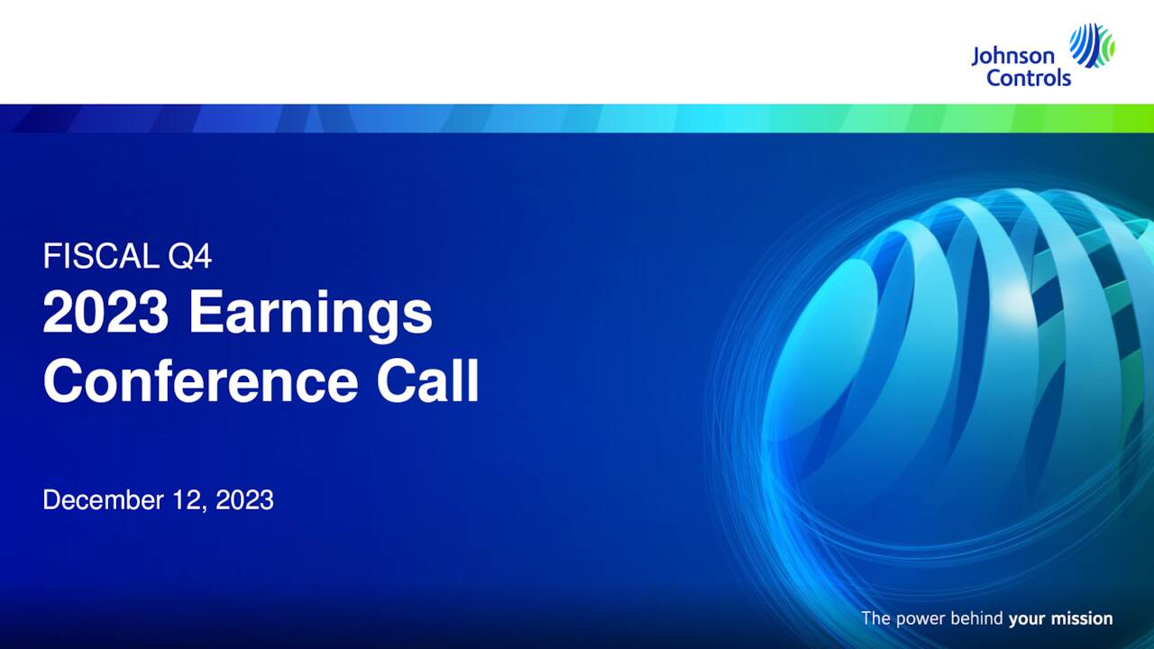 Johnson Controls International plc 2023 Q4 Results Earnings Call