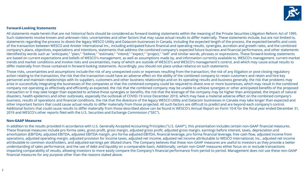 WESCO International, Inc. 2020 Q3 Results Earnings Call